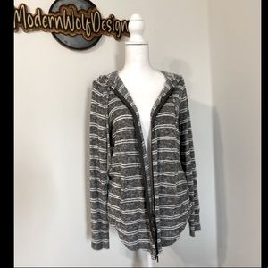 ⏰Olivia Sky - Zip up Striped Hoodie - L